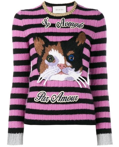 gucci cat sweater fake|gucci piglet sweater.